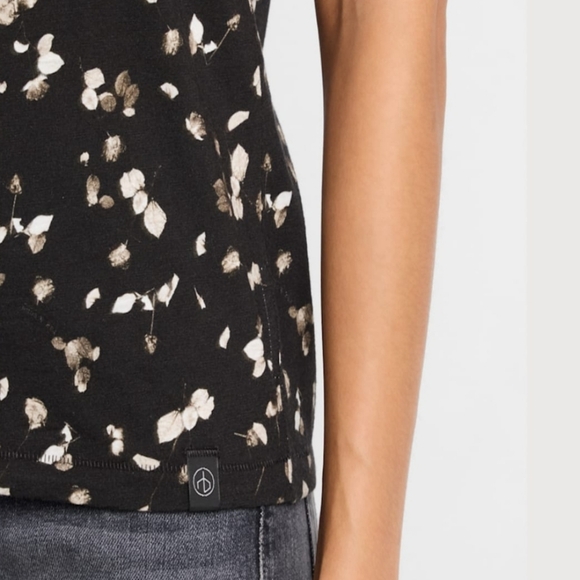 *NEW* Rag & Bone Black Floral Short Sleeve Tee - Picture 6 of 6